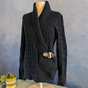 New With Tags Ralph Lauren Black Label  Buckle Wrap Sweater